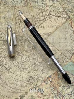 Stylo plume vintage Sheaffer Fat Td Touchdown Sentinel noir 14k F restauré