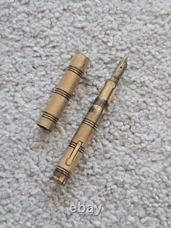 Stylo plume vintage Wahl Eversharp or ciselé avec bagues noires, non restauré, plume en or 14k