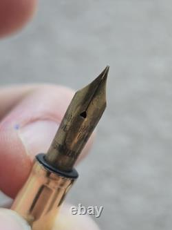 Stylo plume vintage Wahl Eversharp or ciselé avec bagues noires, non restauré, plume en or 14k