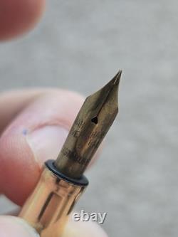 Stylo plume vintage Wahl Eversharp or ciselé avec bagues noires, non restauré, plume en or 14k