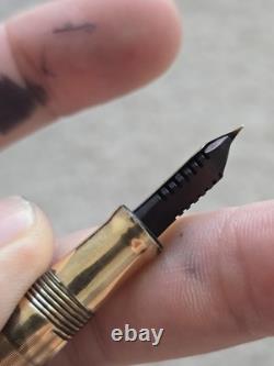 Stylo plume vintage Wahl Eversharp or ciselé avec bagues noires, non restauré, plume en or 14k