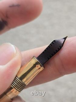 Stylo plume vintage Wahl Eversharp or ciselé avec bagues noires, non restauré, plume en or 14k