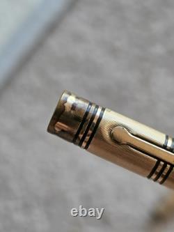 Stylo plume vintage Wahl Eversharp or ciselé avec bagues noires, non restauré, plume en or 14k