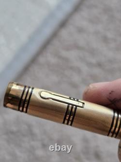 Stylo plume vintage Wahl Eversharp or ciselé avec bagues noires, non restauré, plume en or 14k
