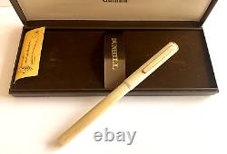 Stylo plume vintage rare Dunhill à finition brossée en argent sterling 14k 585 avec plume