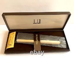 Stylo plume vintage rare Dunhill à finition brossée en argent sterling 14k 585 avec plume