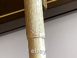 Stylo plume vintage rare Dunhill à finition brossée en argent sterling 14k 585 avec plume