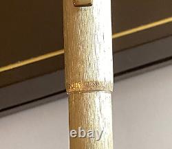 Stylo plume vintage rare Dunhill à finition brossée en argent sterling 14k 585 avec plume