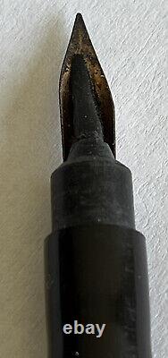TROUVAILLE RARE Stylo-plume noir Antique STANDARD AUSTRIA, plume plaquée 14K