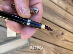 Très belle plume à encre SHEAFFER Snorkel Clipper Vintage Noir Point Blanc avec boîte