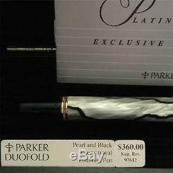 Vintage Parker Duofold Pen International Fontaine Perle Et Noir En Or 18 Carats F Nib