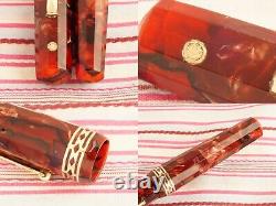Vintage Wahl Eversharp Principal Dorique Red Shell Facet Emblem Fountain Pen 5-3 / 4