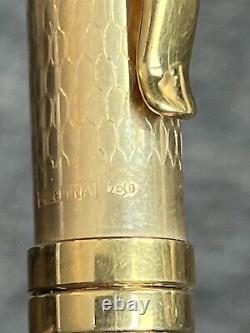 Vtg Unoaerre Stylo-plume en or massif italien 18 carats avec plume en or 18 carats 57g