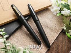 Wancher DREAM PEN Stylo-plume en Ebonite véritable avec clip noir mat Japon