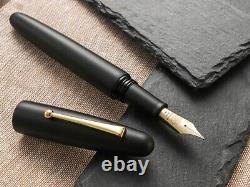 Wancher DREAM PEN Stylo-plume en Ebonite véritable avec clip noir mat Japon