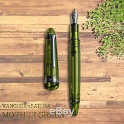Wancher X Sailor Mère Vert F Fountain Pen 14k Limited Edition Made In Japan
