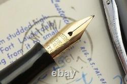 Waterman 32 Jet Black Celluloid Semi Flexi Extra Fine To Double Broad