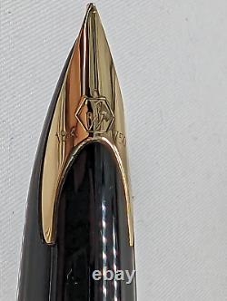 Waterman Carene Noir Mer Noire avec stylo plume à pointe en or 18K-750M + convertisseur